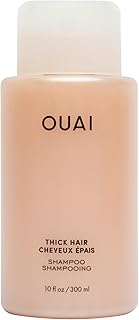 OUAI Thick Shampoo - Moisturizing Shampoo with Keratin, Marshmallow Root, Shea Butter, Avocado Oil for Thick Hair - Strengthens & Hydrates Strands - Paraben, Phthalate, Sulfate Free Shampoo (10 Fl Oz)