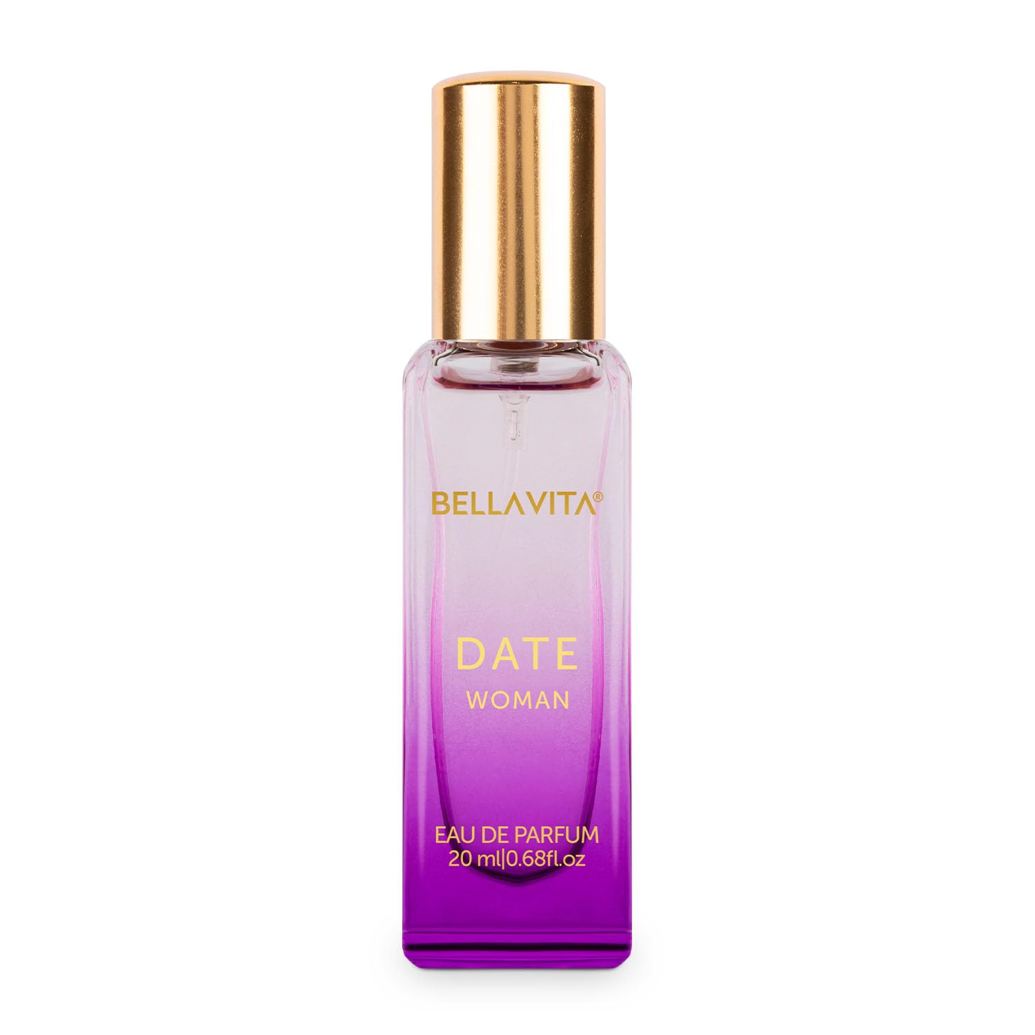 BellaVita Luxury DATE Eau de Parfum Travel Size Edition 20 ml | Long-Lasting Mini Perfumes for Women | Notes: Red Fruit, Pink Pepper & Jasmine | Compact Pocket Perfume for Women | Cruelty-Free Perfume