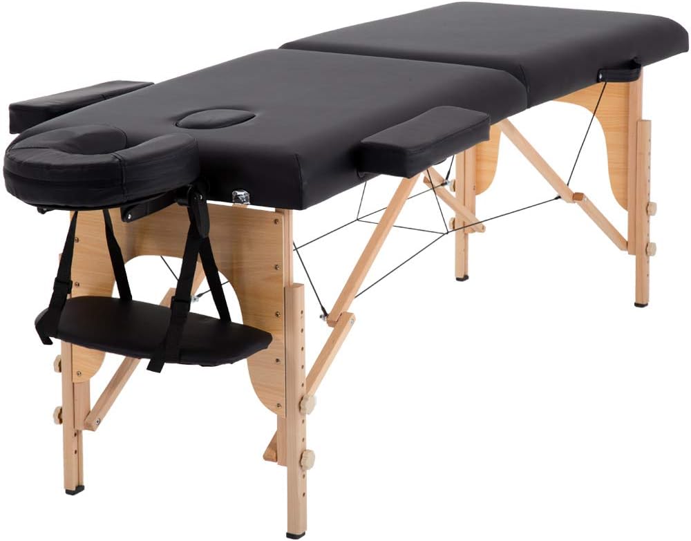 BestMassage Massage Table Portable Massage Bed Lash Bed 2 Fold SPA Table 24 inch Wide Adjustable Salon Bed with Non-Woven Bag for Spa Footmassage Facial CareSpa Tattoo