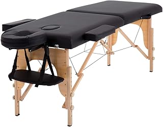 BestMassage Massage Table Portable Massage Bed Lash Bed 2 Fold SPA Table 24 inch Wide Adjustable Salon Bed with Non-Woven Bag for Spa Footmassage Facial CareSpa Tattoo