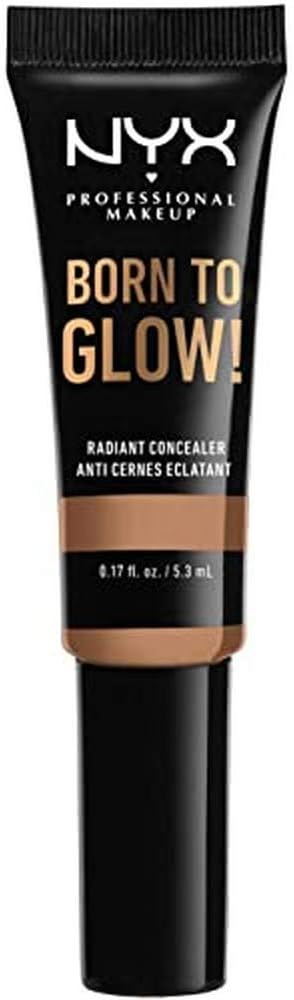 NYX Professional Makeup Born to Glow Radiant Concealer, Iridescent Finish, Reduces Under Eye Circles, Highlight and Contour, Vegan Formula, Shade: Neutral Tan
