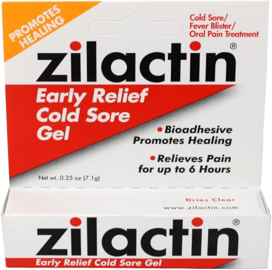 Zilactin Cold Sore Relief Gel - .25 oz (7.1 g), Pack of 5