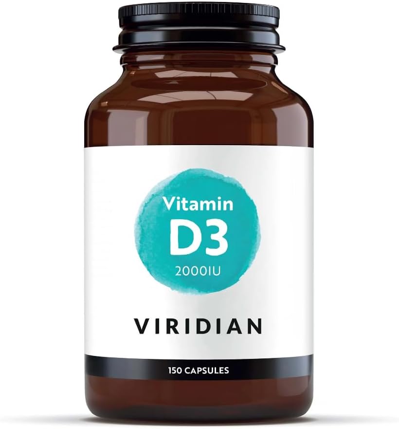 Viridian - Vitamin D3 2000IU - 150 Vegan Capsules for Bones, Teeth & Immunity | Clinically Studied Plant Sourced Formula | Optimal Dose | 100% Active Ingredients, No Artificial Additives