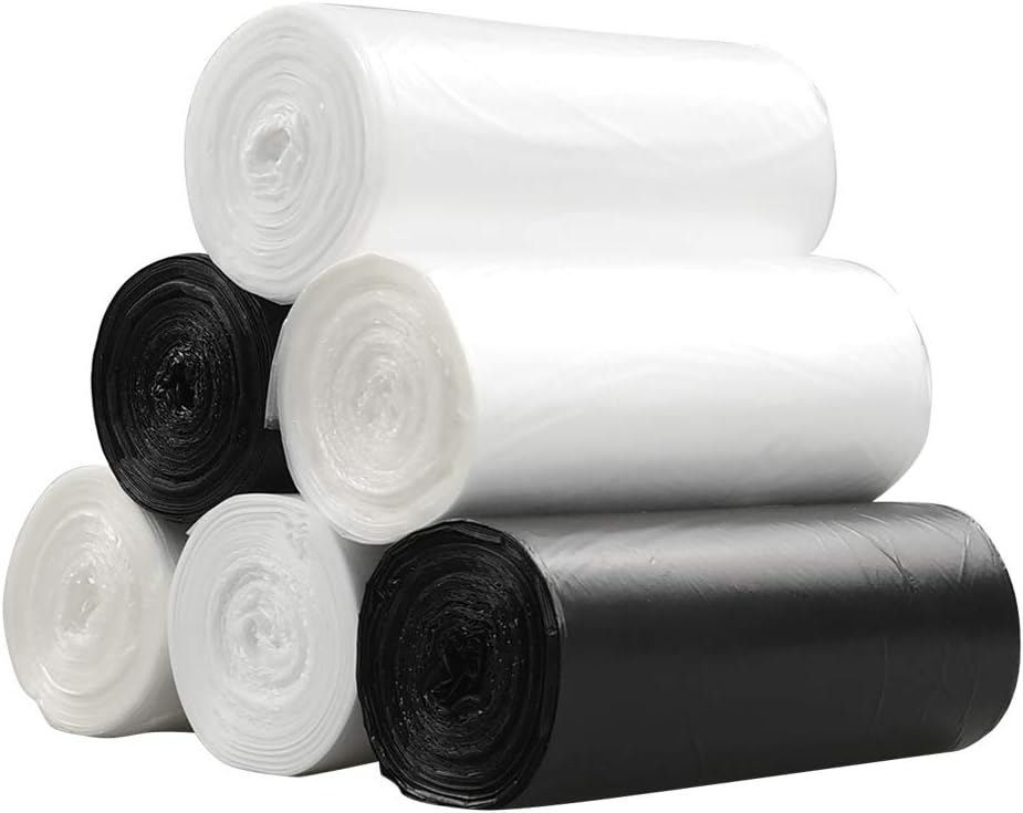 Ikando 40 L Black Liners Bags, Heavy Duty Refuse Sacks/Trash Bags/Garbage Bags, 150 Bags, 6 Rolls