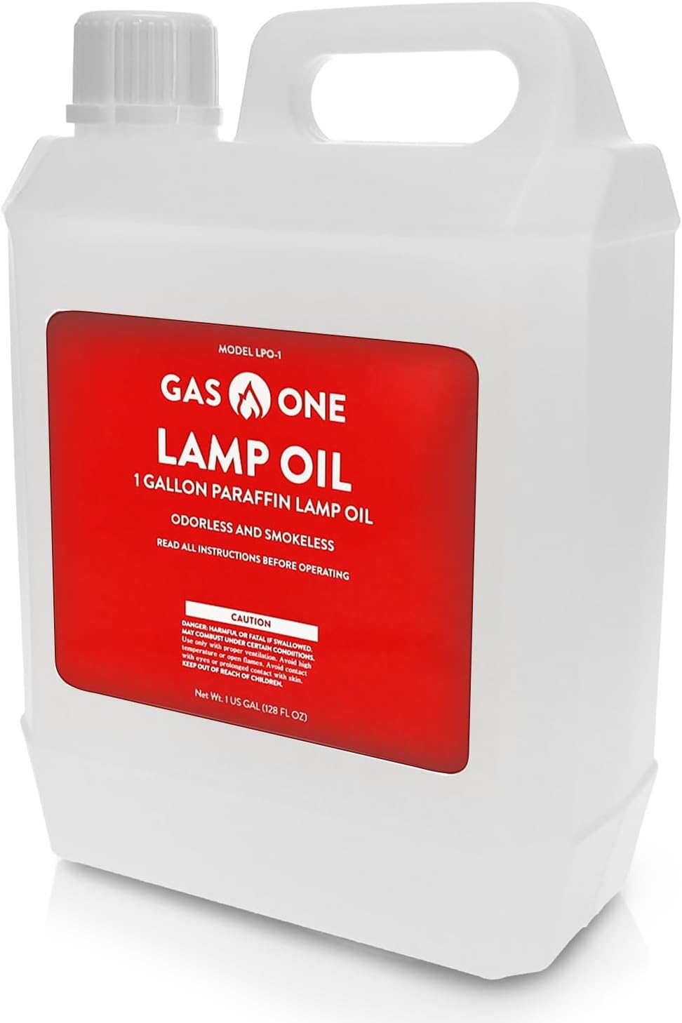 GasOne Liquid Paraffin Lamp Oil – 1 Gallon (128oz) Clear – Odorless, Smokeless Indoor Outdoor Fuel for Lanterns, Lamps, and Torches – Safe Packaging