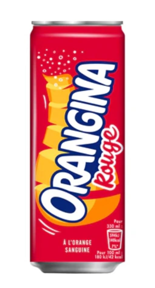 Orangina Red Citrus Soft Drink, 11.15 fl oz Cans, Case of 24