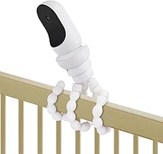 Flexible Tripod Baby Monitor Mount for Owlet Cam and Owlet Cam 2, Attach Your Baby Camera Wherever You Like Without Tools or Wall Damage - White