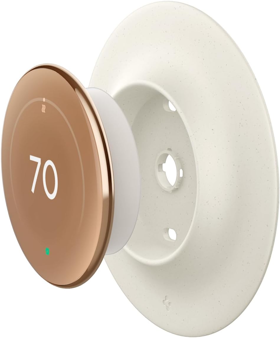 Spigen Wall Plate Designed for New Google Nest Learning Thermostat 4th Generation (2024) Wall Plate - Dune Beige