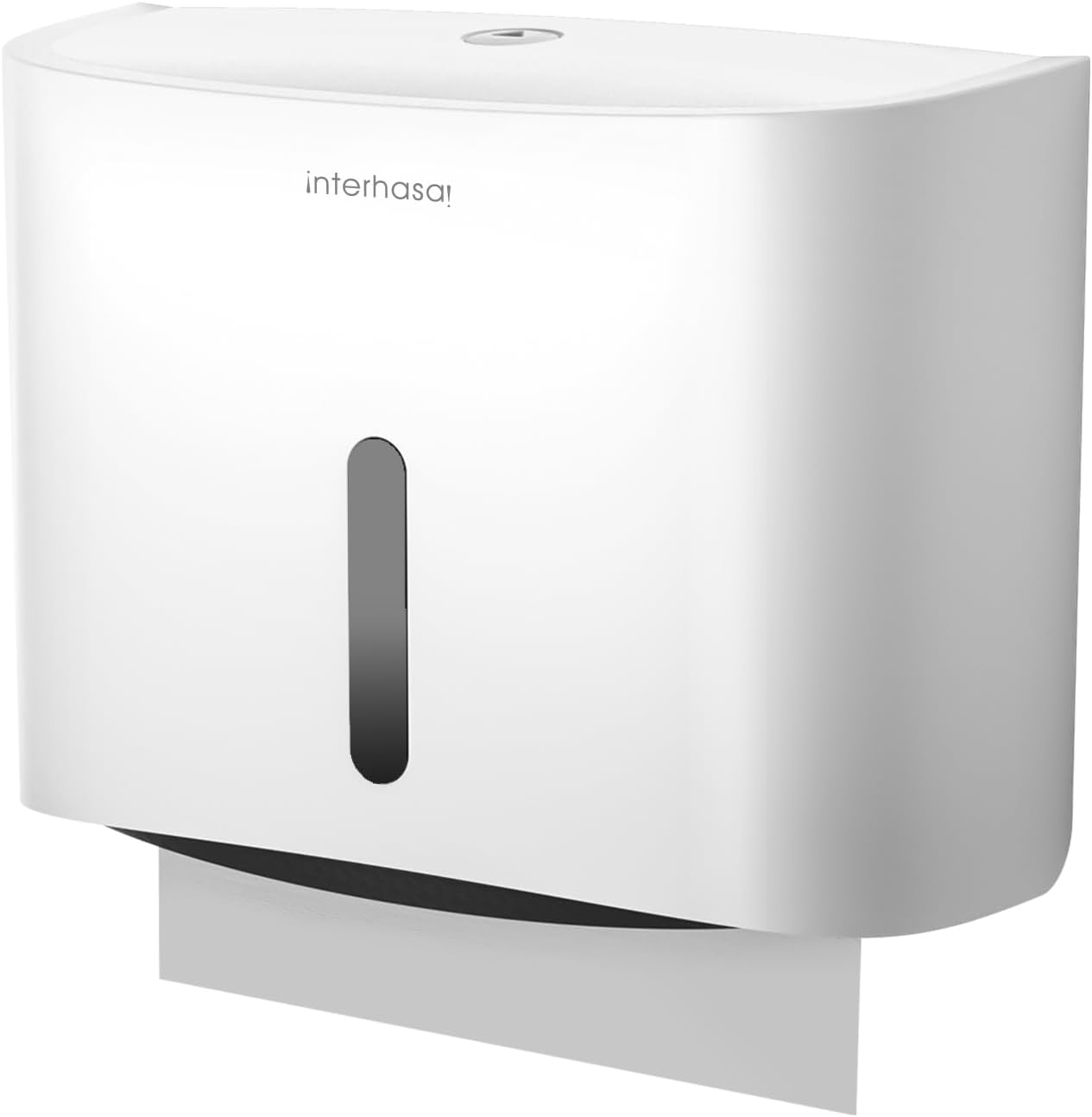 interhasa! Commercial Paper Towel Dispenser Wall Mounted, Hand Towel Dispenser Large Capacity Tissue Box C-Fold Paper Towel Holder (White)
