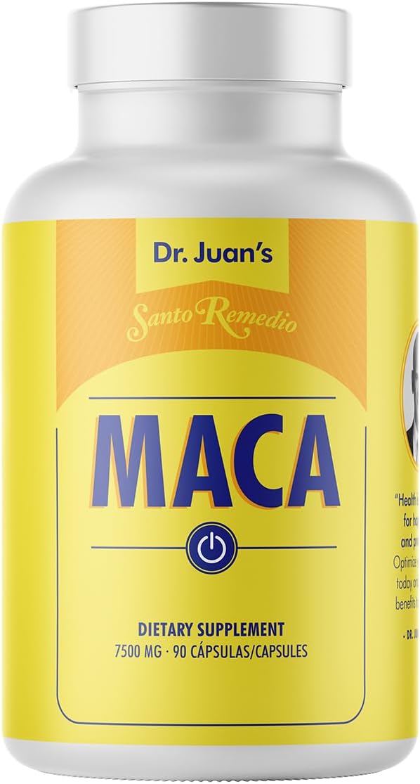 Santo Remedio Maca, Helps Support Healthy Energy Levels, Dietary Supplement, 750 mg per Serving, Vegetarian, No Artificial Flavors, No Artificial Colors, 90 Capsules, 90 Doses