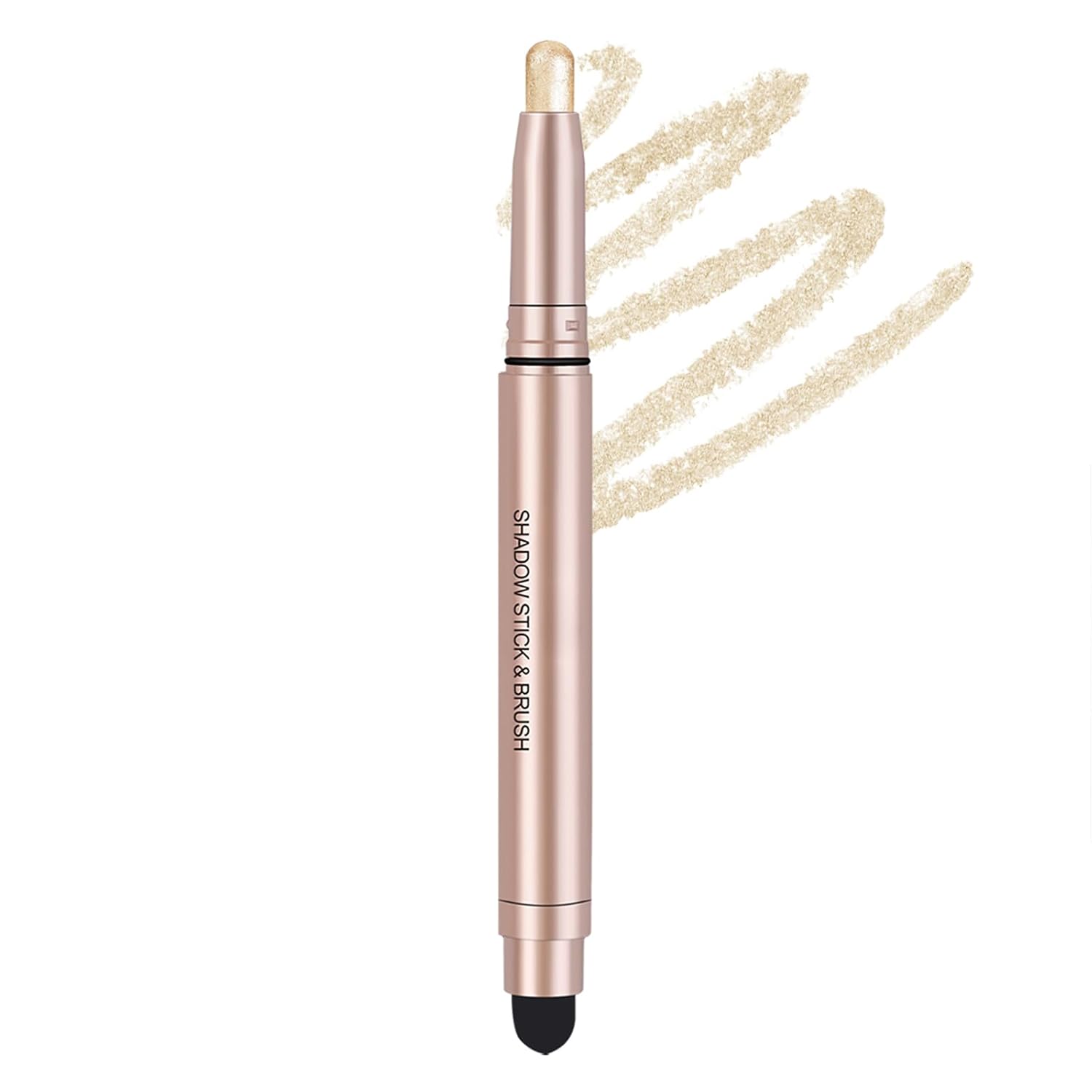 Eyeshadow Stick, Shimmer-Cream Eye Shadow Pencil, Eye Shadow Sticks Long-Lasting Waterproof, Glitter-Eyeshadows Stick with Soft Brush for Eyeshadows Makeup(02Champagne-gold)