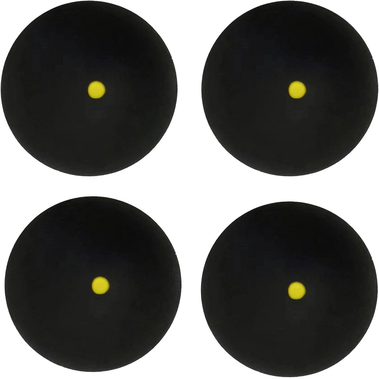 4 Pack Squash Balls, 38mm Squash Balls Single Yellow Dot, Squash Balls Red Dot, Soft Rubber Squash Ball, High Bounce Training Squash Ball Squash Balls For Elite, Intermediate, Beginner, Junior Competi