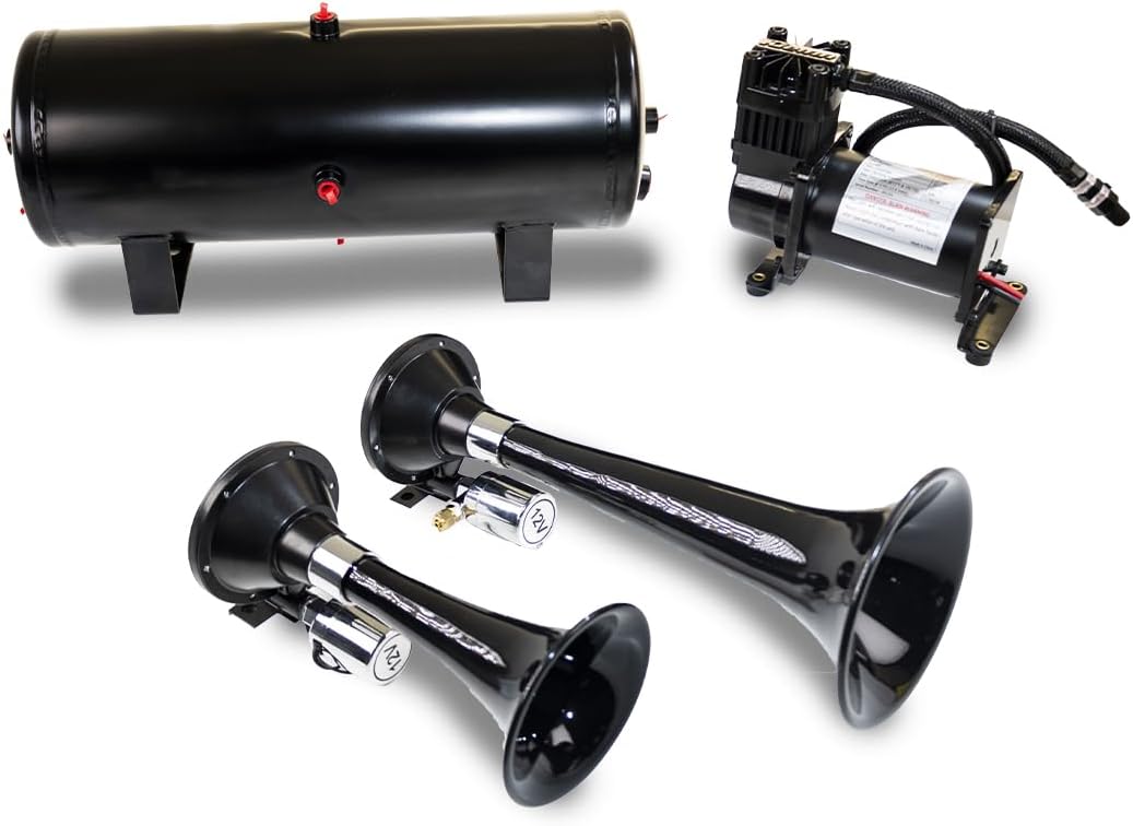 Kleinn Air Horns HK5 Complete Dual Train Horn System - Chrome
