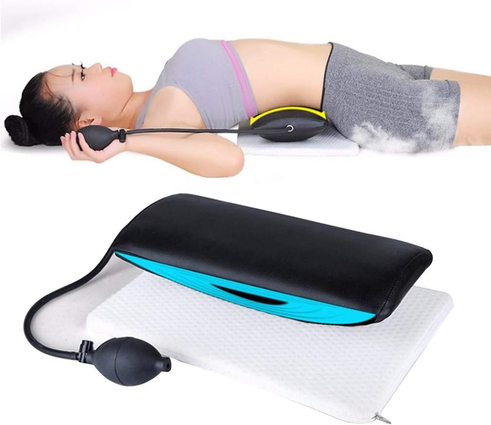 ELQ Manual Inflatable Spine Pain Relief Back Wrist Massage Cushion Lumbar Traction Stretching Device Waist Spine Relax