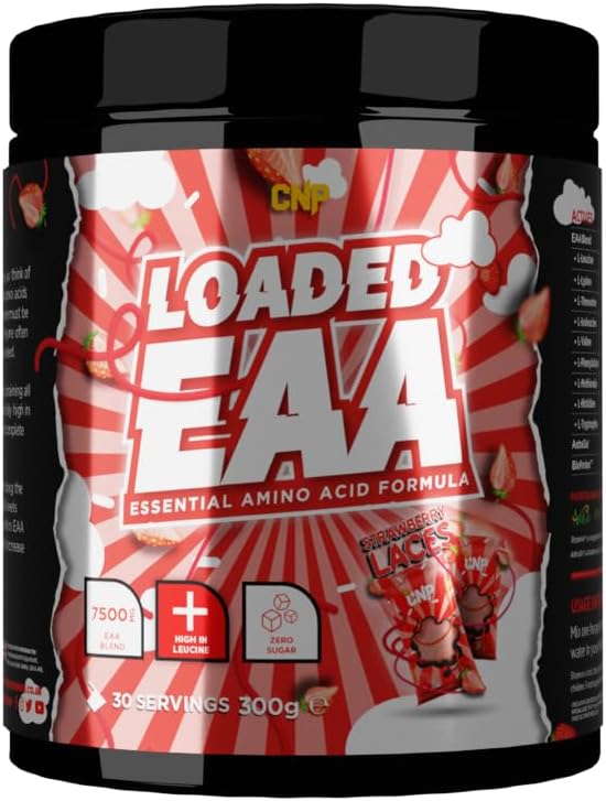 CNP Professional Loaded EAAs, Essential Amino Acids, BCAAs, Muscle Repair & Recovery Powder, 300g / 100g and 30/10 Servings, 12 Delicious Flavours (Strawberry Laces, 300g)