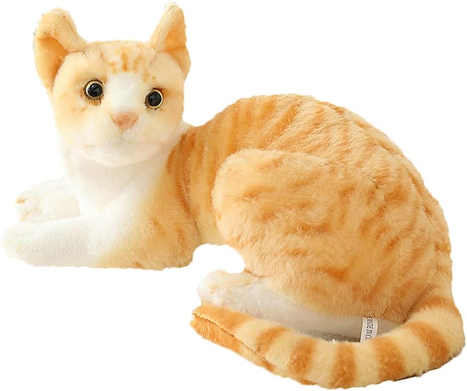 GUDVES Orange Tabby Cat Stuffed Animal Baby Stuffed Animal Cat Plush Toy Shorthair Cat 12 Inch (Orange B)