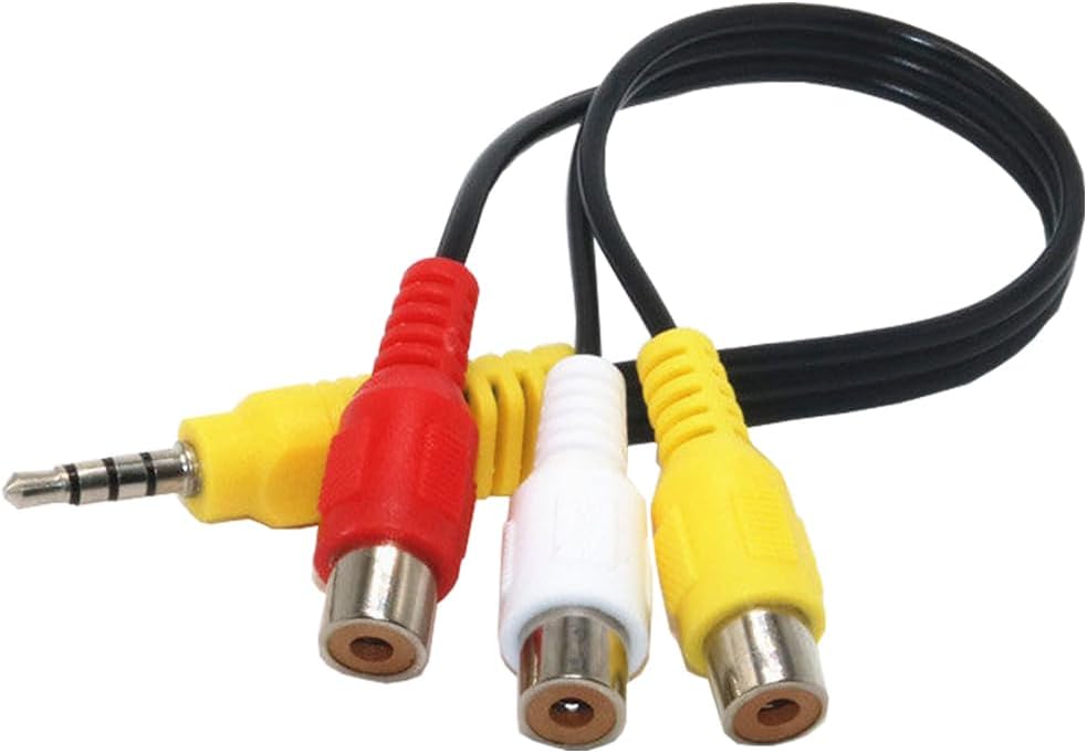 3.5mm to 3RC.A Input Adapter, Video AV Component Adapter Cable Replacement, 3 RC.A to AV Input Adapter, RC.A Conversion Cable Compatible with TCL Samsung, Sony and More TV devices