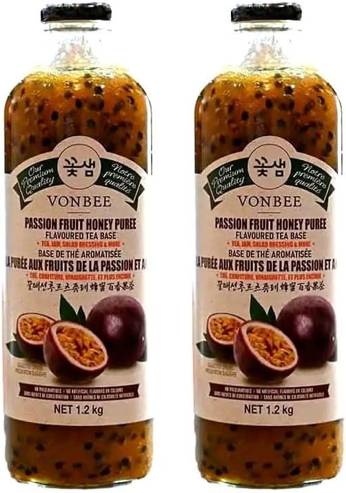 Vonbee Passion Fruit Honey Puree. Two Bottles 42.32oz/ 2.6lb each. Quite good and very versatile.