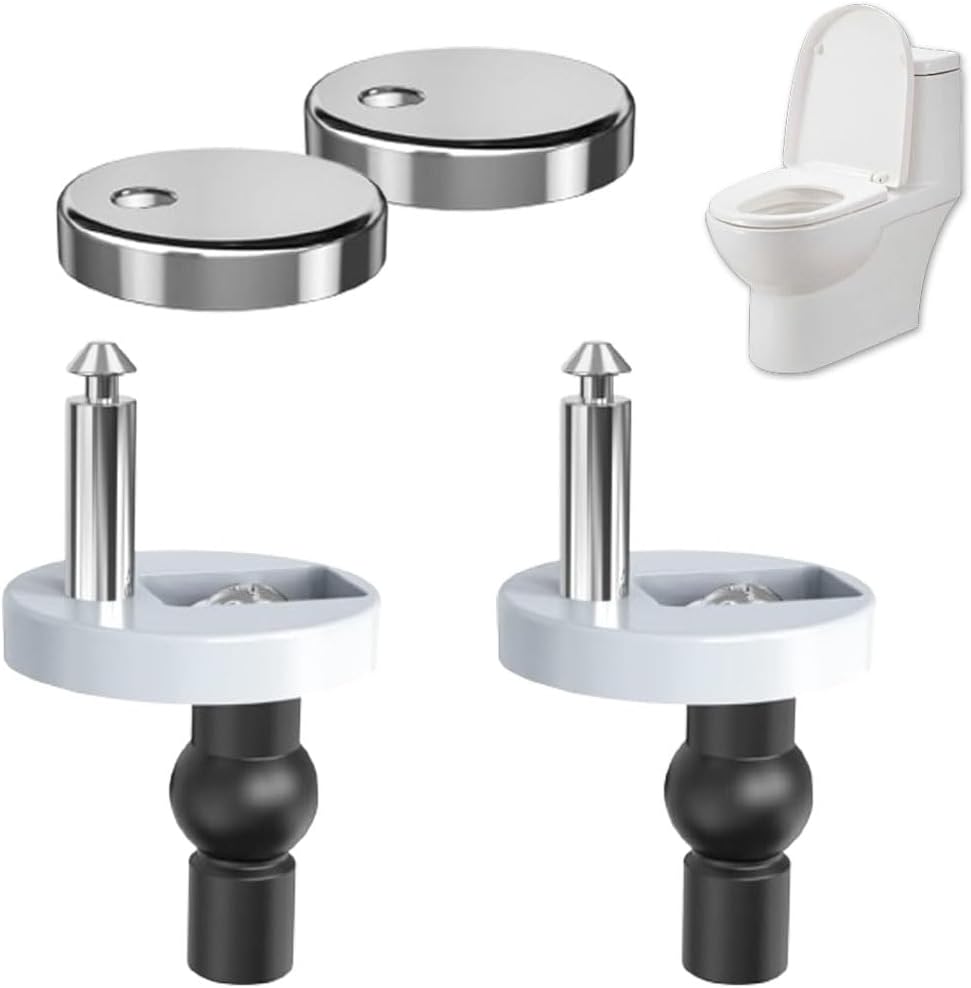 Generic Universal Toilet Seat Hinges 2 Pack, Modern Stainless Steel, Quick Release, Top Fix Metal Nuts for WC Toilet Blind Holes