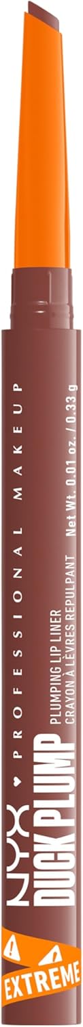 NYX Professional Makeup Plumping Lip Liner, Lip Liner, Up To 10 HR Wear, Matte Finish, Duck Plump, Nude Flip