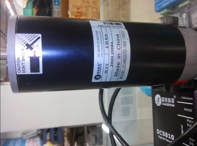 DAVITU DC Motor - Leadshine DC Servo Motor DCM50207D-1000, 24-48VDC, 3.9-20A, DCS810 Compatible, NdFeB/SmCo Magnet, Stainless Steel Handle