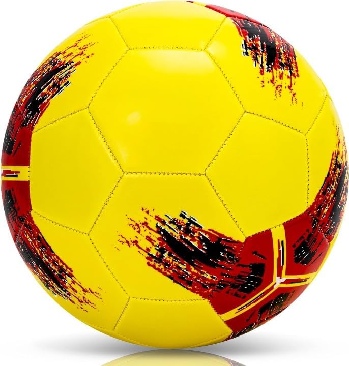KMZ ™ Kids Football Ball Size 5 - Small and Lightweight - Ideal Football Gifts for Boys - Soft Indoor&Outdoor Soccer Ball for Kids Training, Leather Football, Perfect for Futsal