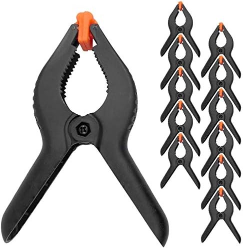 LATERN 10Pcs Plastic Spring Clamps, 6 Inch Extra Strength Work Clips Heavy Duty Plastic Muslin Clamps for Photo Studio Woodwork Artwork