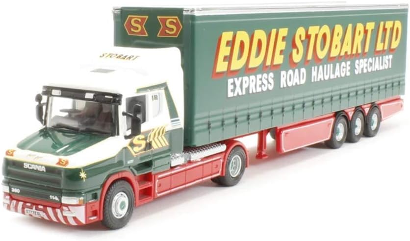 Oxford Diecast Eddie Stobart Scania T Cab Curtainside, 1:76 Scale, OO Gauge, Truck, Model Vehicle, Teenagers & Adults, Model Railway Enthusiasts, Age 14+, Unisex