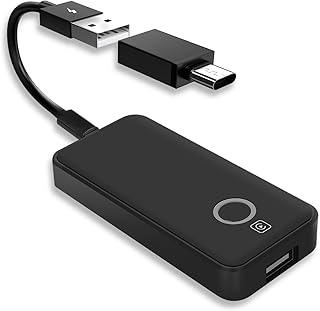 NHOPEEW Wireless CarPlay Adapter Plug & Play - Wired to Wireless Carplay Dongle - Bluetooth Carplay Adapter Auto-Connect with USB Type-C Port for Factory Wired CarPlay