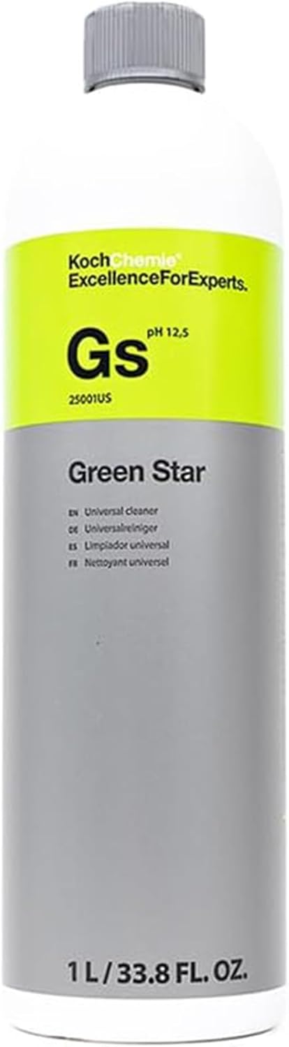 KOCHCHEMIE Green Star - Highly Concentrated Universal Cleaner; NTA, Phosphate, and Solvent Free, Clean Auto Interiors and Exteriors, Engines, Commercial, Home, and Industrial Use (1 Liter)