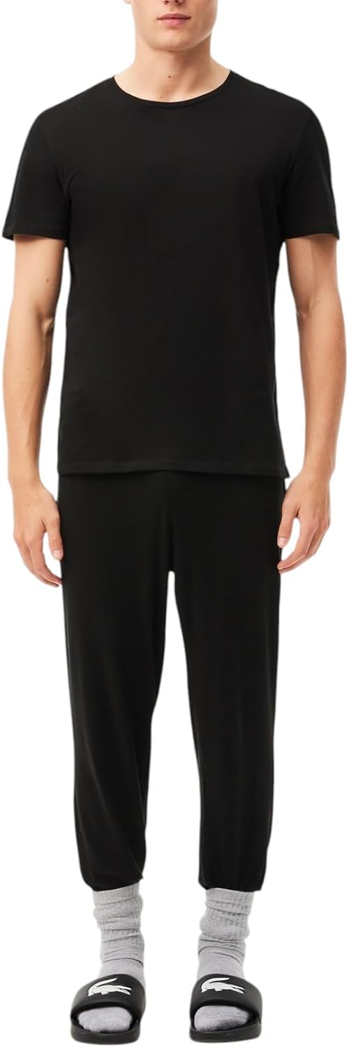 Lacoste Men's 100% Cotton Regular Fit Crew Neck Undershirt, 3-Pack