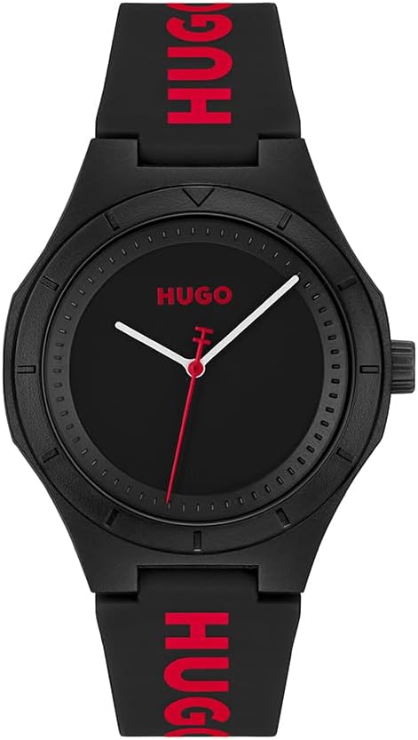 HUGO Analogue Quartz Watch for Men #LIT for HIM Collection with Silicone Bracelet