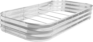 Galvanized Raised Garden Bed Kit, Large Metal Raised Garden Beds for Vegetables, Galvanized Planter Raised Garden Boxes Outdoor (Silver)