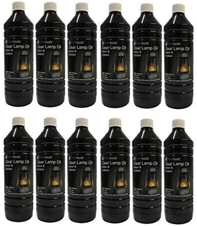12 x Clear Lamp Lantern Oil Refined Torch Oils for Indoor and Outdoor Use 1 Litre