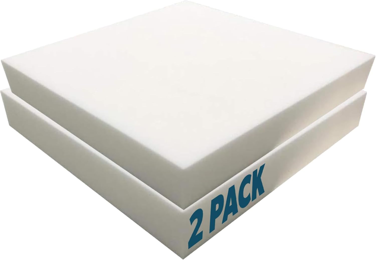 Foamma (2-Pack 2" x 20" x 20" HD Upholstery Foam High Density Foam (Chair Cushion Square Foam for Dinning Chairs, Wheelchair Seat Cushion Replacement)