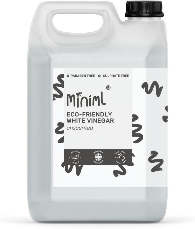 Miniml Eco White Vinegar Cleaning - All Natural Multi-Surface & Multi-Purpose Cleaner, Limescale Remover, Laundry Softener & More - 100% Vegan & Cruelty Free (5L (Pack of 1)