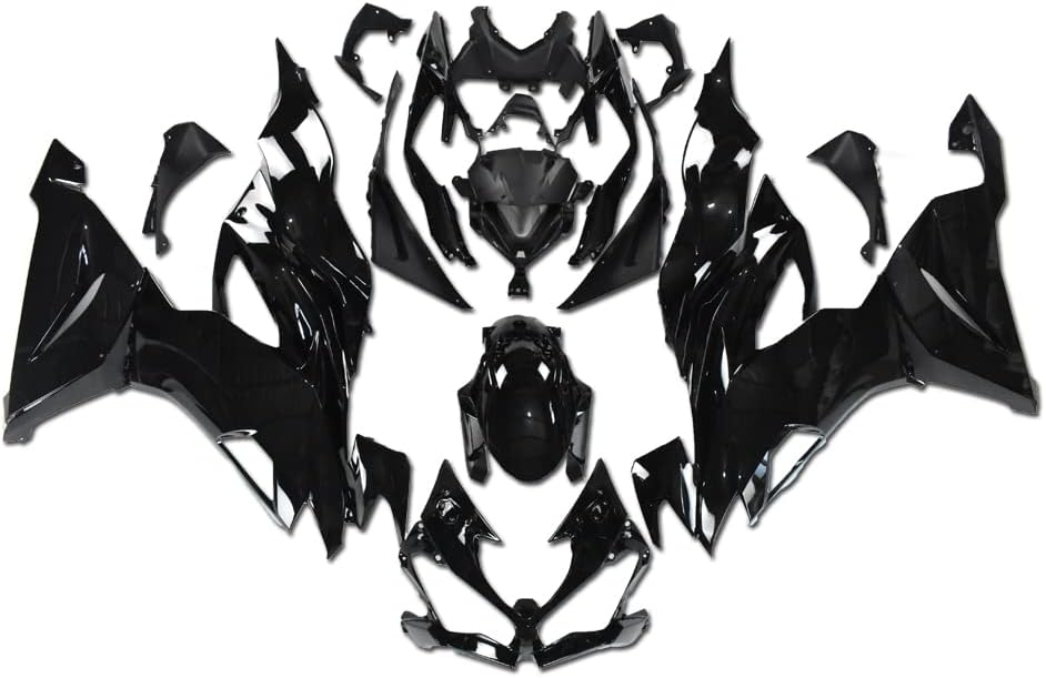 Glossy Gloss Shiny Vivid Black Motorcycle Fairings Kit Fairing Set Fit for 2019 2020 Kawasaki Ninja ZX6R 636 Fairings ABS Plastic Full Body Fairing Kit b010