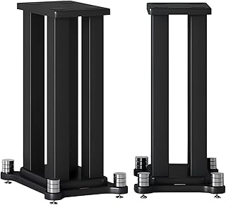 Universal Speaker Stands, Heavy Duty Speaker Stands Holds Bookshelf Speaker Satellite Speaker Large Speaker, Vibration-Absorbing MDF Design, Holds 88lbs Speaker (70cm/27.5in)