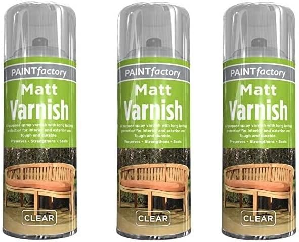 YSAMAX All Purpose Matt Varnish Professional Spray for Furniture, Metal, Wood, Plastic, Glass and More 250ml (Pack of 3)