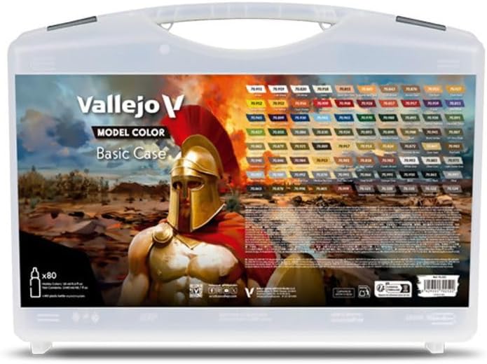 Vallejo - Basic Case | Model Color Range | Modeling Acrylic Paints | 80 Bottles x 18 ml (0.60 fl.oz.)