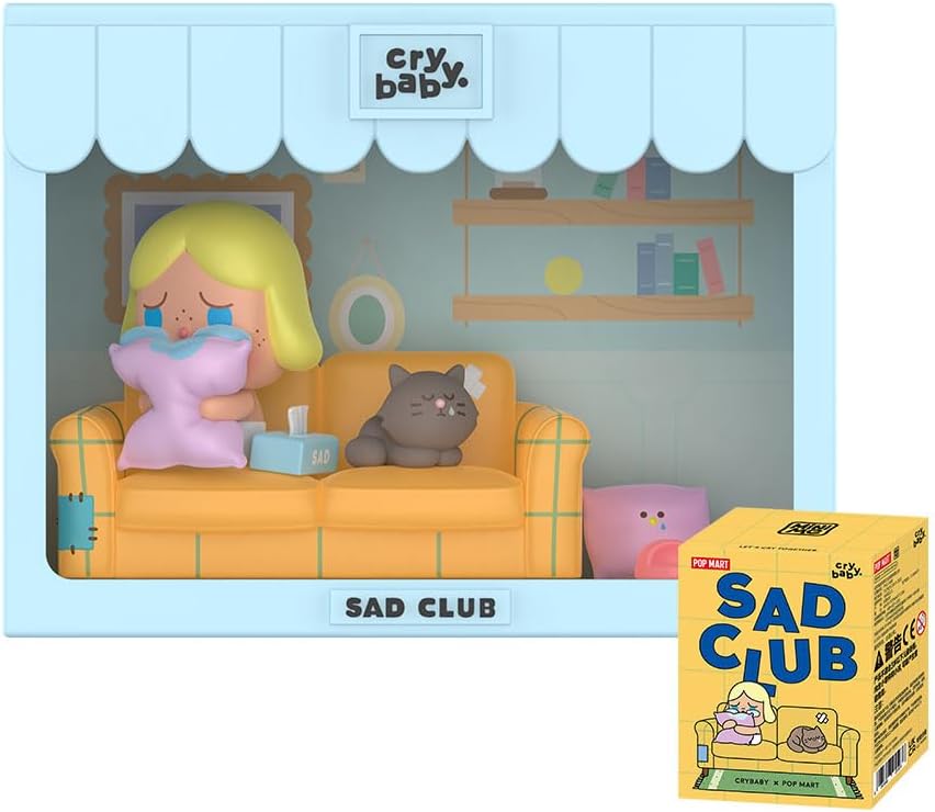 POP MART CRYBABY Sad Club Series Scene Sets 1Box 2.5 inches Articulated Character Premium Design gifts for women Fan-Favorite blind box Collectible Toy Art Toy Action Figure
