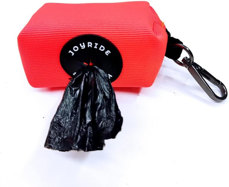 Joyride Harness Poop Bag Dispenser - 1 Additional Roll of Premium 9”x13” Poop Bags Included, D-Clip Attaches to Leash or Harness - Fits Standard Doggy Waste Bag Rolls