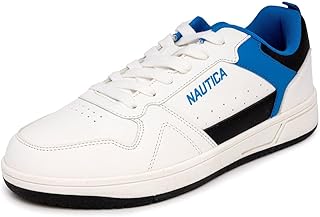 Nautica Men's Low-Top Fashion Sneakers - Lace-Up Trainers for Stylish Basketball Style and Comfortable Walking Shoes