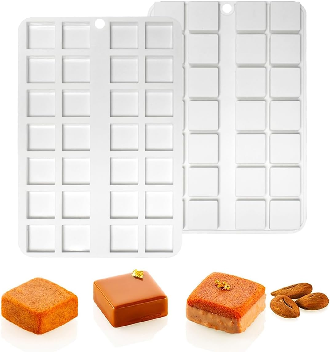 Square Cake Mold Pastry Mold Silicone Mold Baking Cookies Chocolate Oreo Baking Tools (E_ Square)