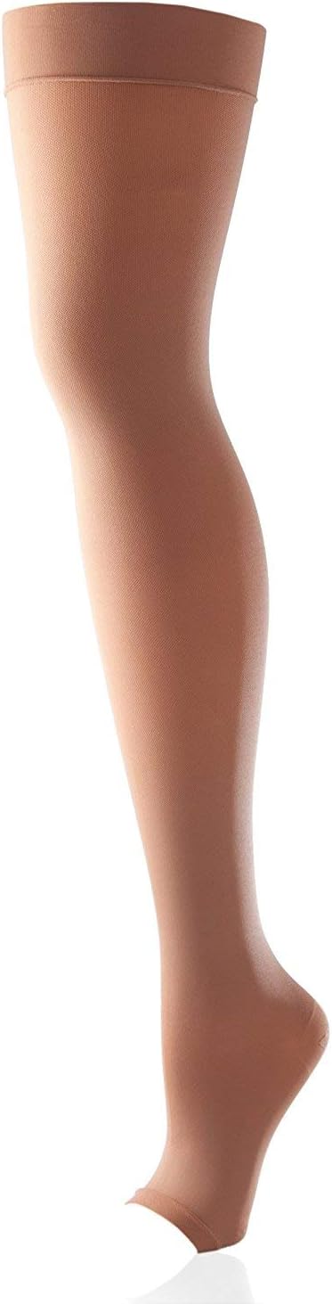 Activa British Standard Class 3 Open-Toe Thigh Length Stocking, Large, Sand