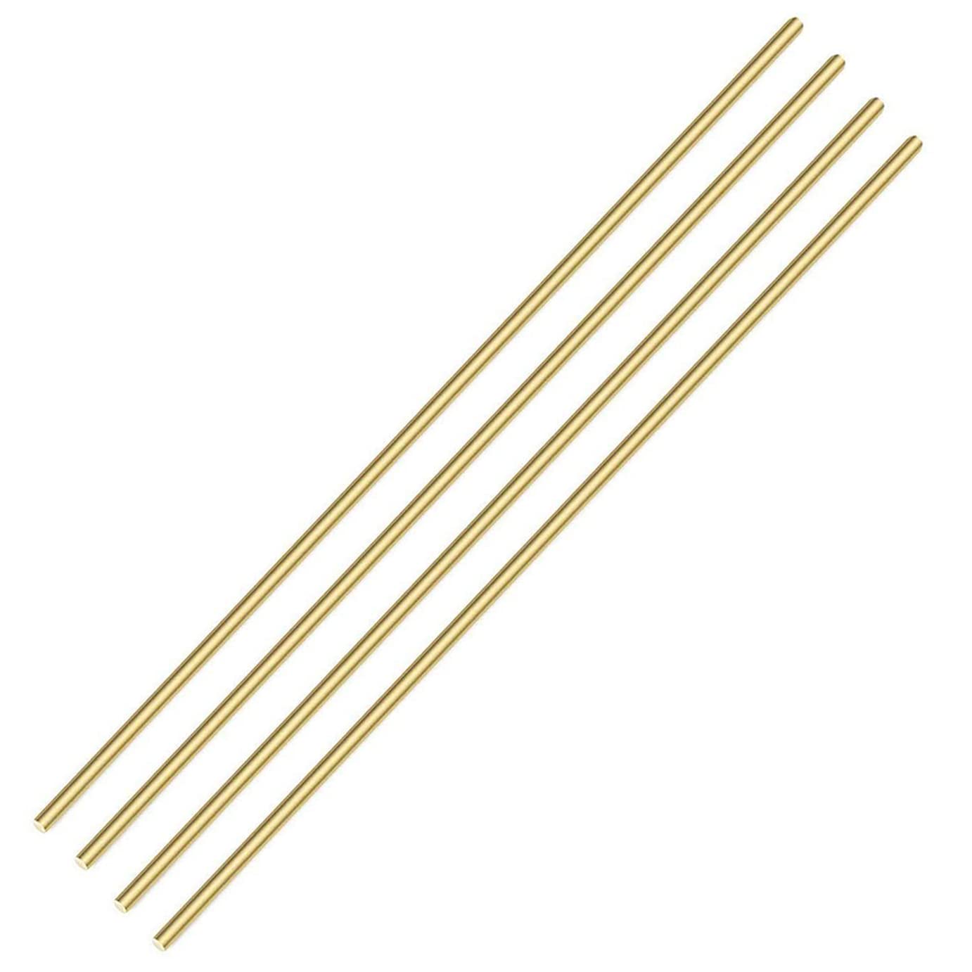 4 PCS 8mm/ 5/16 Inch Brass Rod Brass Round Stock Lathe Bar Stock Kit Brass Rod Stock Solid Brass Rod, 8mm/ 5/16 inch Diameter 12 Inch in Length