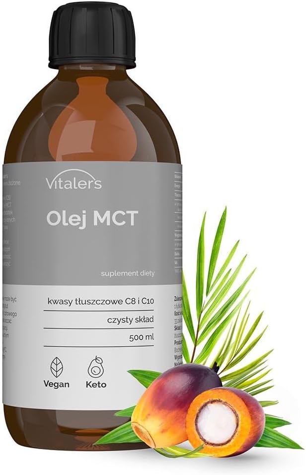 Vitaler's Natural MCT Oil - 500 ml, Vegan, 1 Month of Supplementation, No Preservatives, Pure Composition