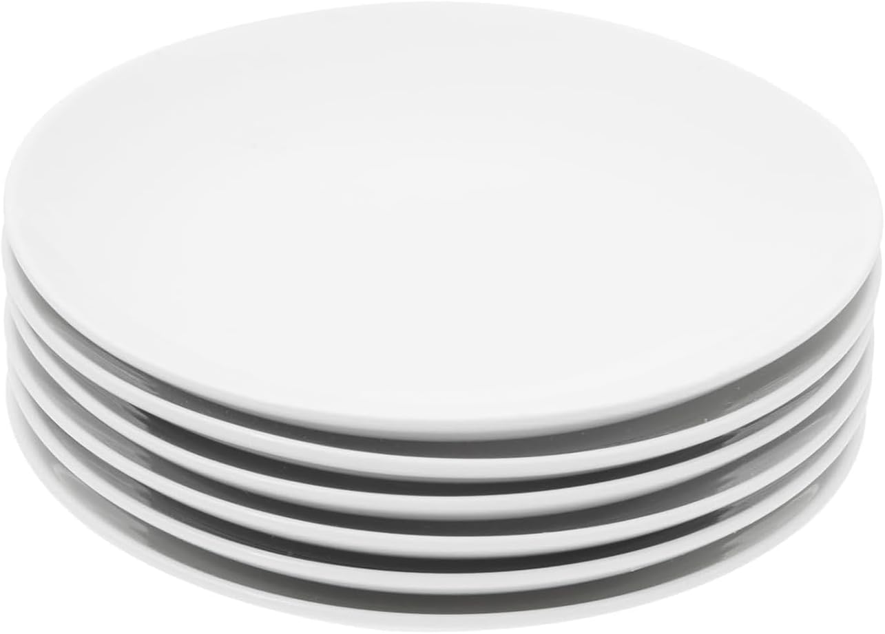 Miicol Small Dessert Plates Set of 6, Ceramic White Appetizer Plates 6 Inch, Mini Porcelain Serving Plate for Cake, Bread, Salad, Snack