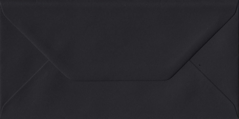 Premier Envelopes Premium Black DL - 110 mm x 220 mm 100gsm Gummed Envelope (Pack of 50)