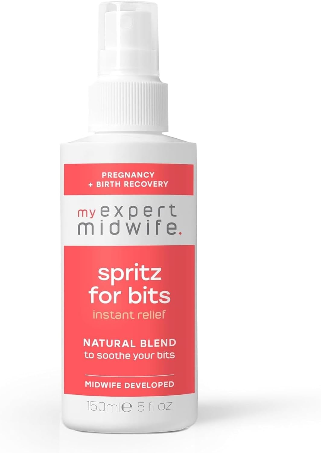 My Expert Midwife Spritz for Bits, 150ml Pregnancy & Postpartum Relief Spray to Ease Perineal Discomfort, Hospital Bag Maternity Essential, Natural Formula for Soothing Care Before & After Birth